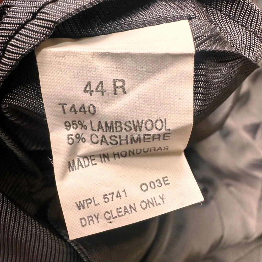 Oscar de la Renta Sport Coat Mens 44R Lambswool Cashmere Textured Grey Modern‎